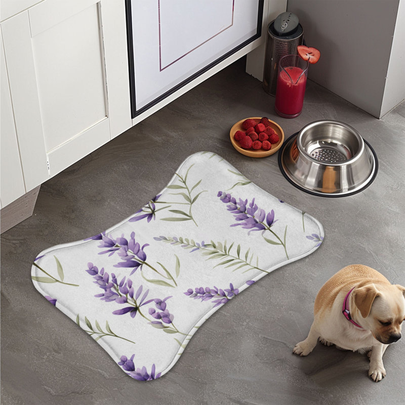Serene Lavender - 1 Piece Bone Shape Feeding Mat, Large (14")