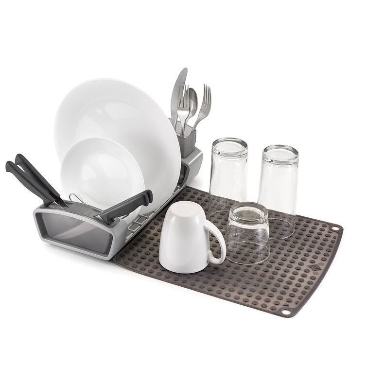 Fold Away Stainless Steel/Silicone Countertop Dish Rack Prep & Savour