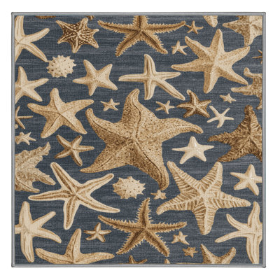 Washable Starfish Nautical Area Rug