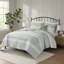 Ensemble de couvre-lit double / grand 4 pièces Carrie Aqua Seersucker avec coussin décoratif Caralie-2032433918-2037922015