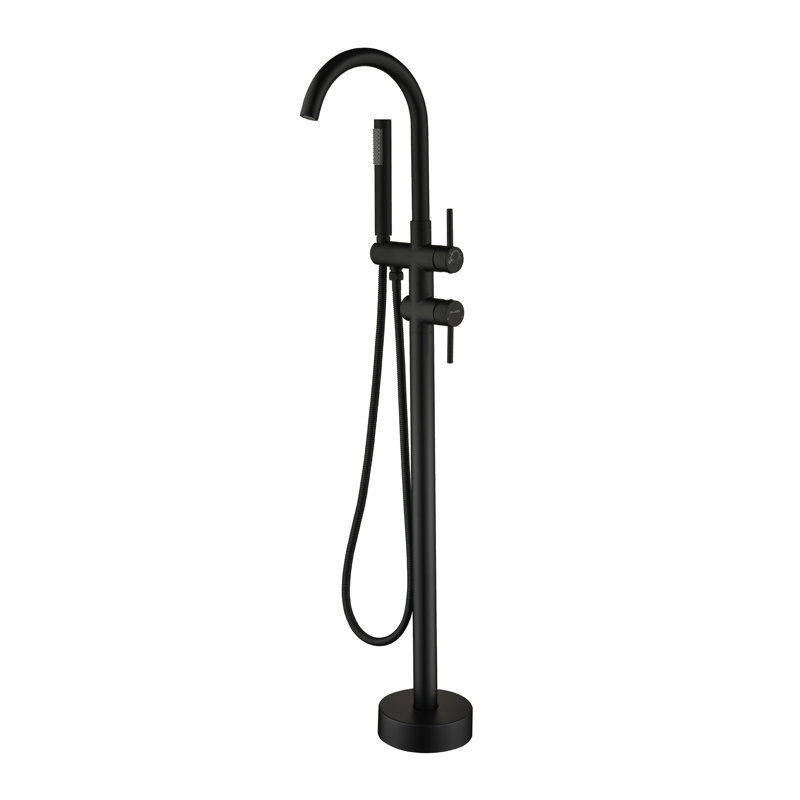 Robinet de baignoire sur pattes à poignée simple, Noir