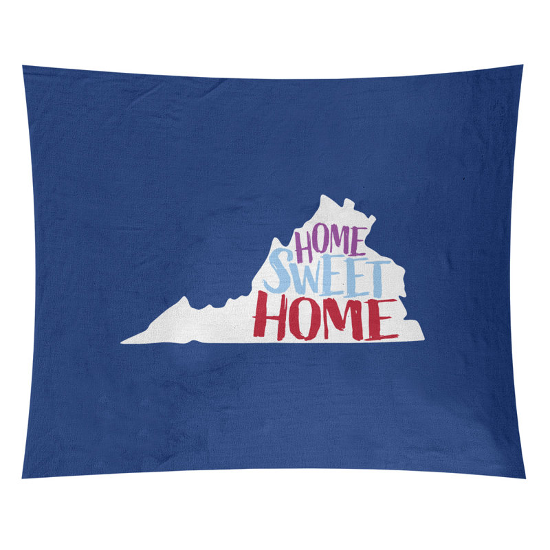 Tapisserie «Home Sweet Virginia», H 27,5 po x l 37,5 po, Bleu foncé
