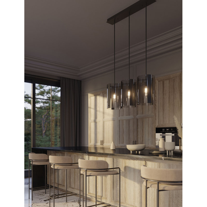Dana 3-Light Linear Pendant - 60W - Black
