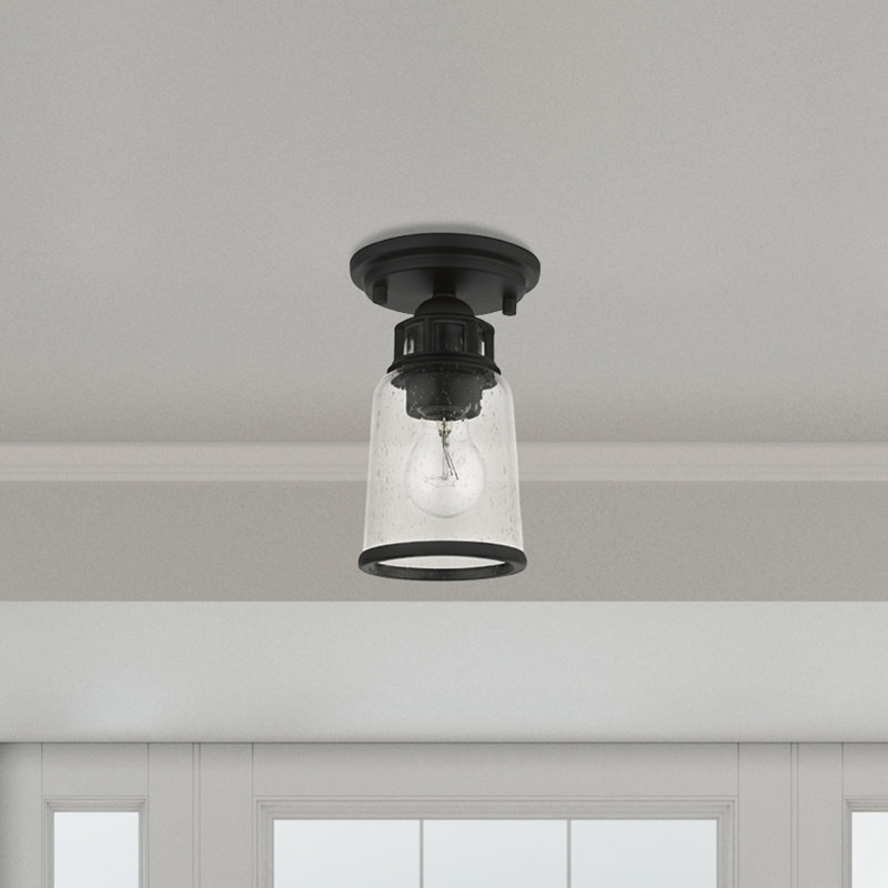 Miceli Glass Flush Mount, Black
