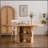 59 Inch Oval Dining Table With 2-layer Storage Shelf