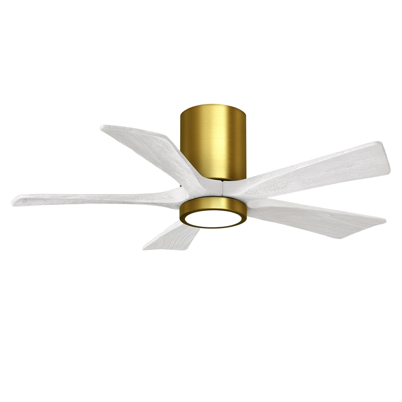 Irene 5 - Blade LED Ceiling Fan with Light Kit Included, Brushed Brass, Matte White, 42"