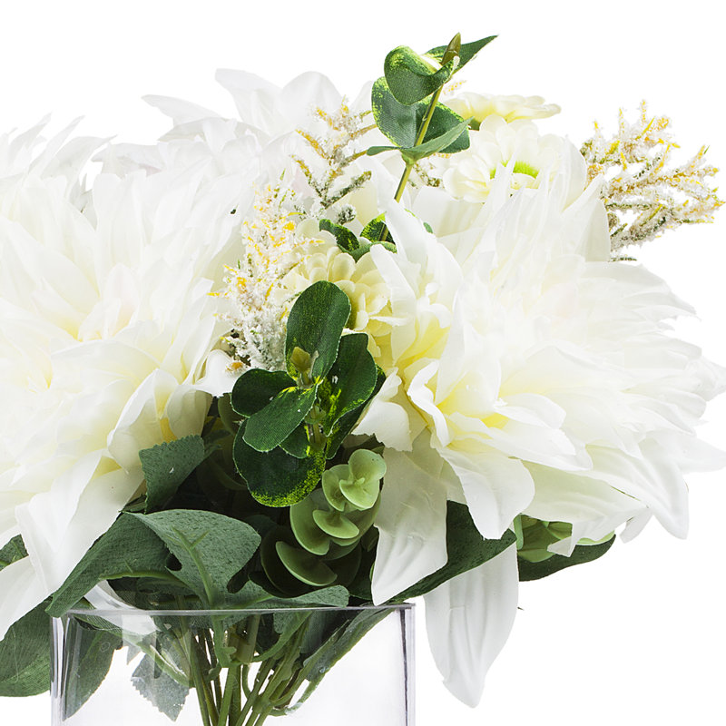 Pièce maîtresse de Dahlia en vase, Crème
