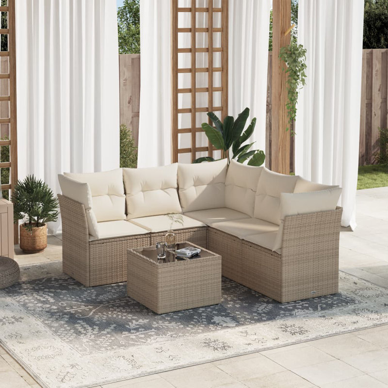 Ensemble de canapé de jardin modulaire en rotin PE 6 pièces Vidaxl
