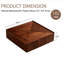Table carrée moderne en bois de noyer de 35,4 pouces avec 2 tiroirs de rangement