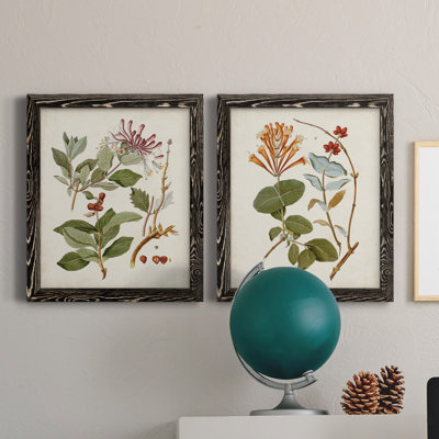 " Vintage Flowering Trees III " 2 - Pieces Painting Print