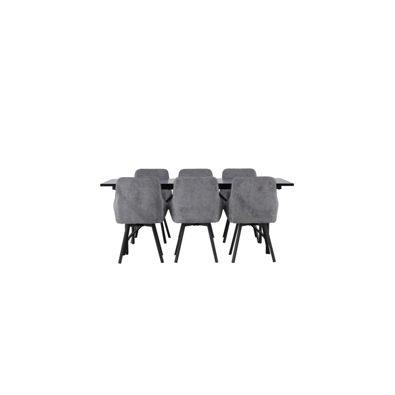 Peasely 6 - Person Dining Set, Grey, Grey