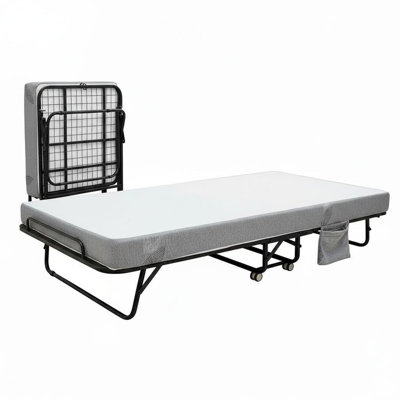 Folding Bed with Mattress for Adults - Sturdy Metal Frame Supporting 450 Lbs, 5 Inch Memory Foam Mattress for Comfort, for Guest Bedroom or Office by Latitude Run