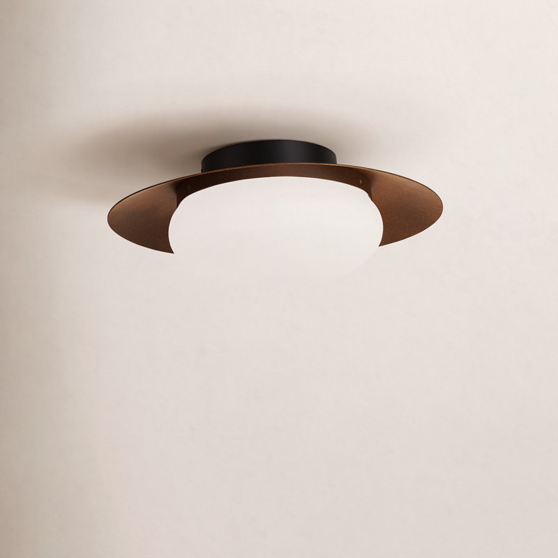 Haines Glass LED Flush Mount, 5.375" H x 15" W x 15" D