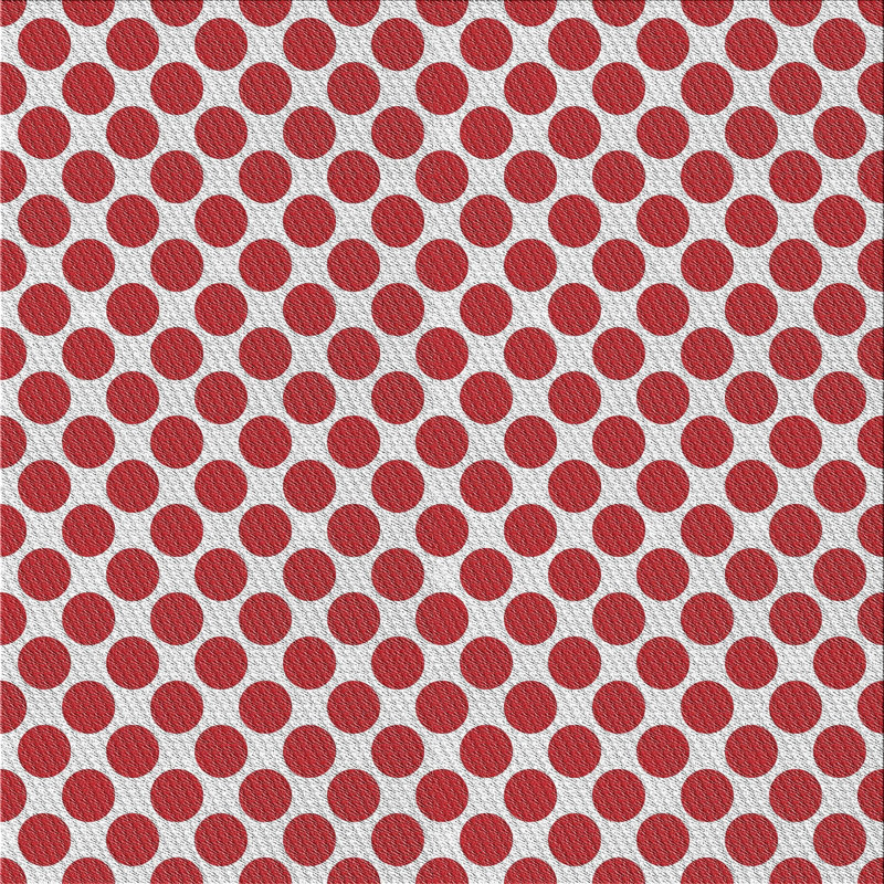 Tapis rouge / blanc à pois Riccio, Carré 5 pi