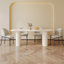 Ensemble de table de salle à manger 70,86 "moderne rectangulaire blanc crème avec 4 chaises pour la cuisine, le bar et le salon-609998222-629389924