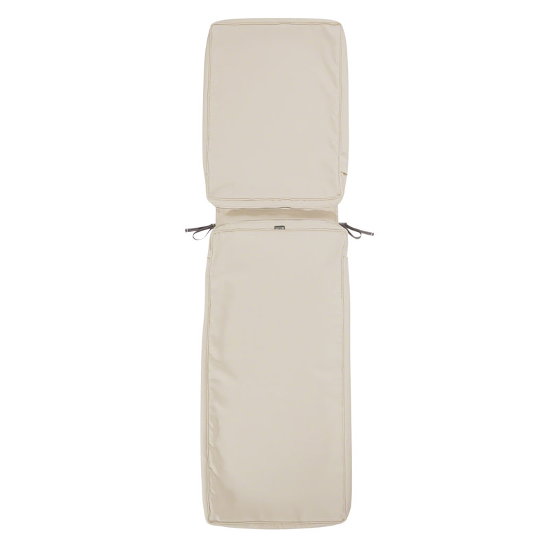 Pina Water-Resistant Patio Chaise Lounge Cushion Cover, Antique Beige, 3" H x 80" W x 26" D