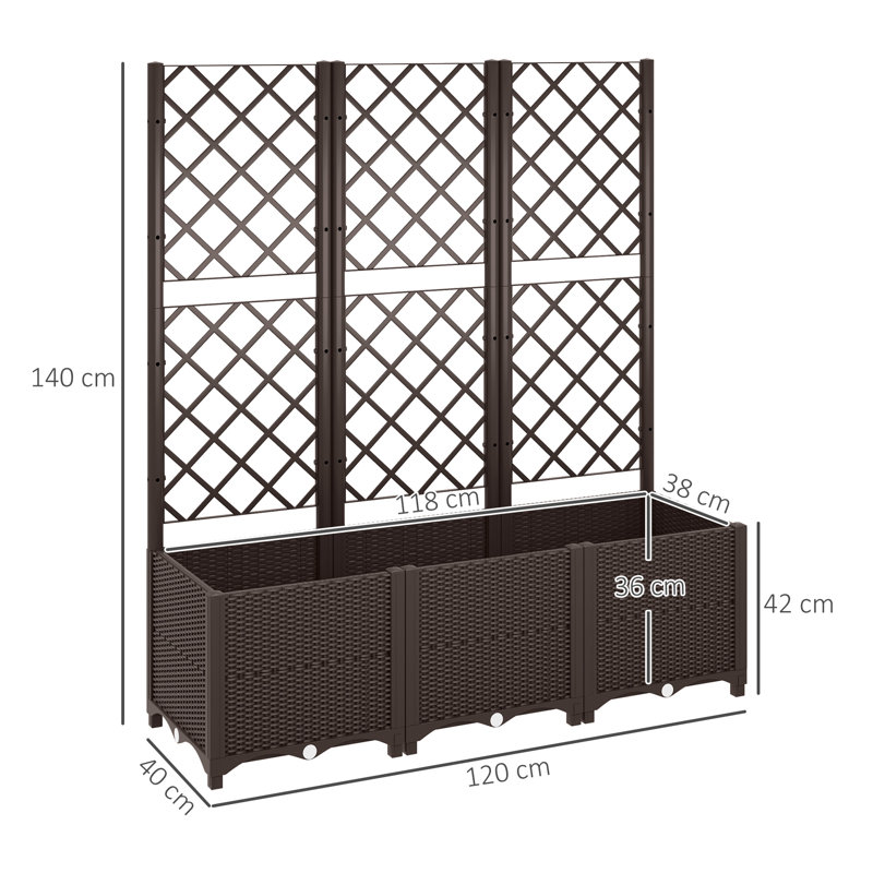 Raised Garden Bed, 140cm H x 120cm W x 40cm D