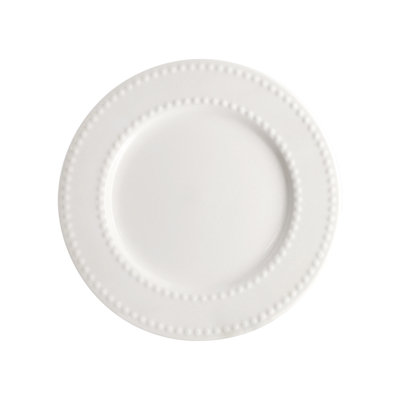  Ensemble d'assiettes à salade en grès blanc 6 pièces Olevia, service pour 6