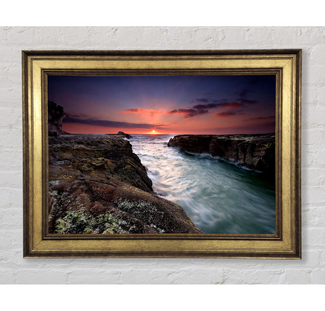 Sonnenuntergang am Muriwai Strand - Druck