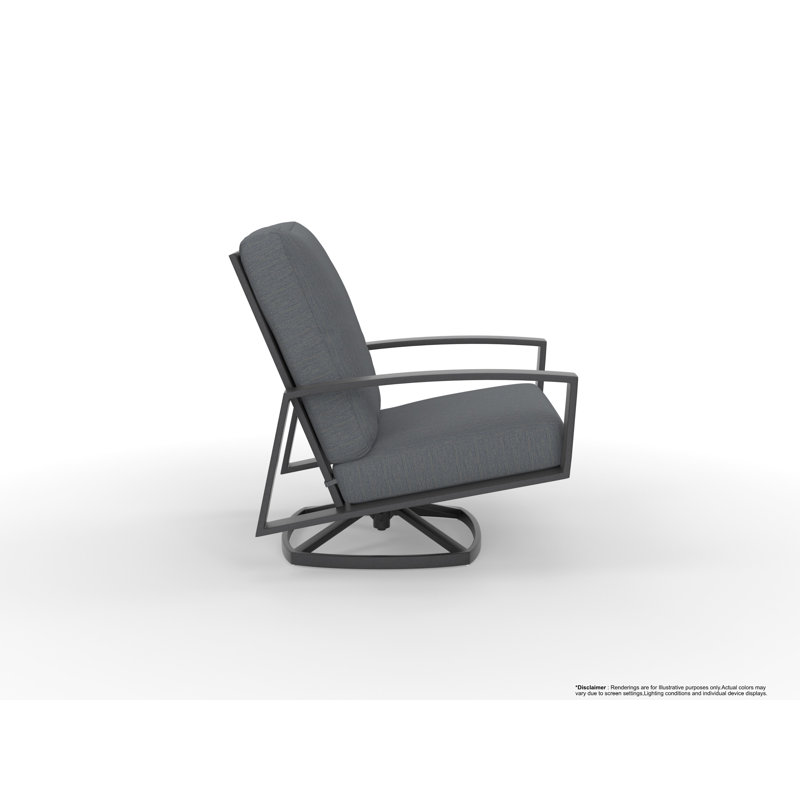 Arc Outdoor Lounge Chair, Sahara Denim, Carbon Black