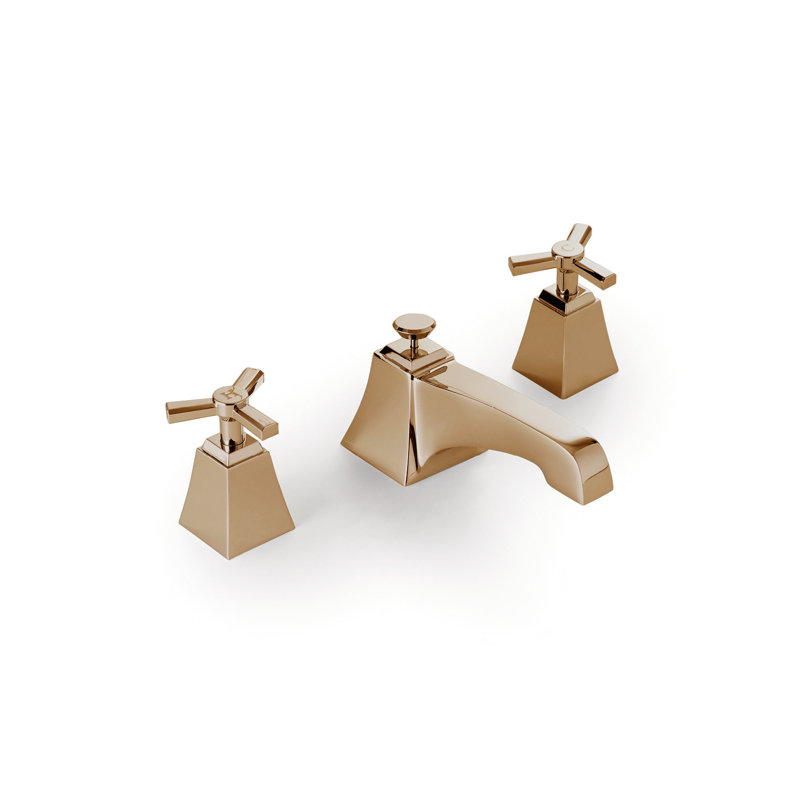 Time Widespread Bathroom Faucet with Drain Assembly, Light Gold