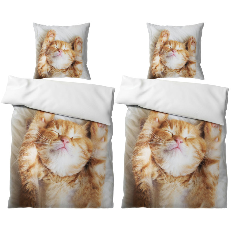 Cotton No Pattern Duvet Cover Set with Pillowcases Included