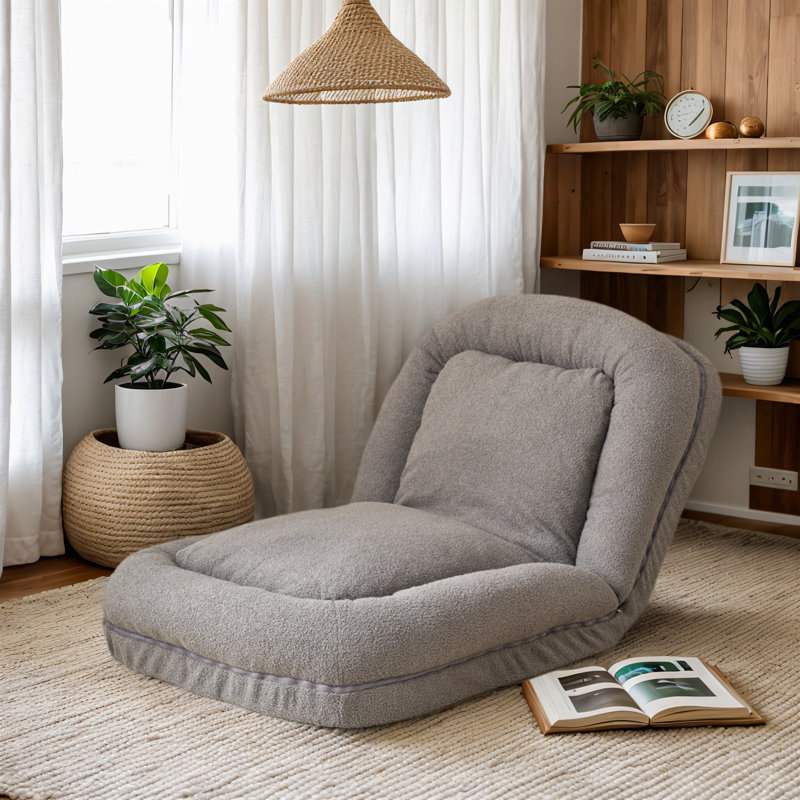 Canapé-lit de 63 po pliable pour adultes avec dossier réglable, Coton gris