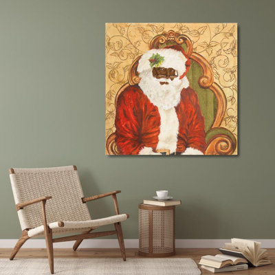 The Holiday Aisle® Pinto, Patricia Gallery Wrapped Canvas Art Titled: African American Sitting Santa