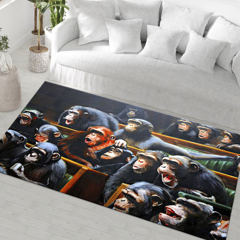 Tapis à motif floral non tissé à motif floral, parfait pour un intérieur douillet et élégant, Rectangle 5 pi 3 po x 7 pi 7 po