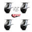 6 Inch Polyolefin Caster Set with Ball Bearing and Brakes/Swivel Locks SCC