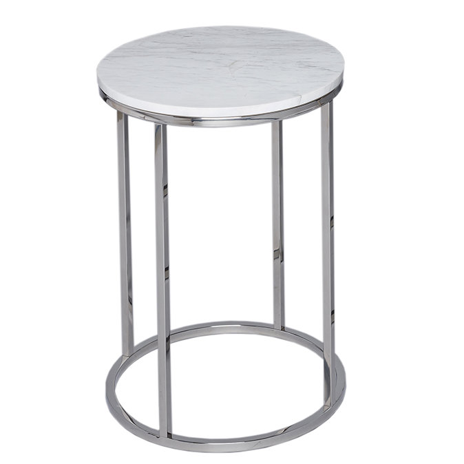 Licata Frame End Table, Marble / Polished