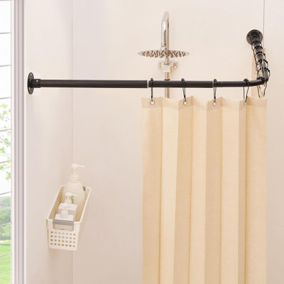 47.6cm L-Shaped Wall Shower Curtain Pole
