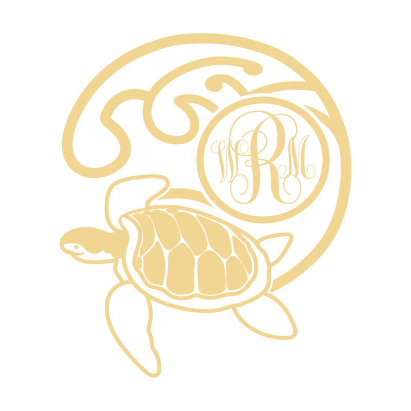 Décalcomanie murale chambre monogramme tortue, Crème, Oui