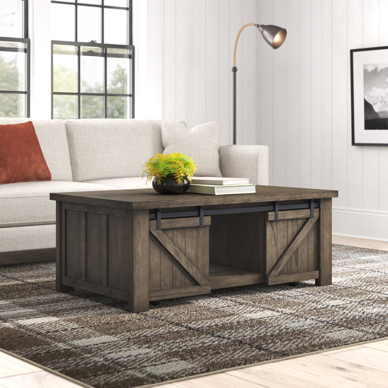 Table basse avec rangement Dedrick, Gris antique
