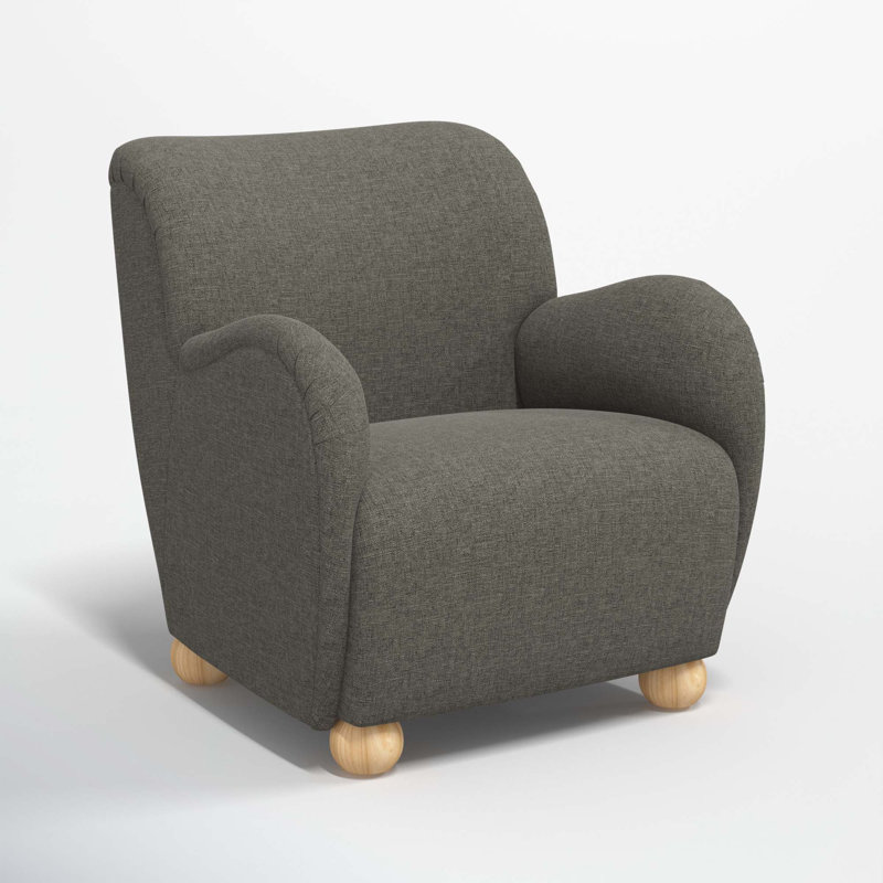 Fauteuil Cowen, Lin texturé gris anthracite Zuma