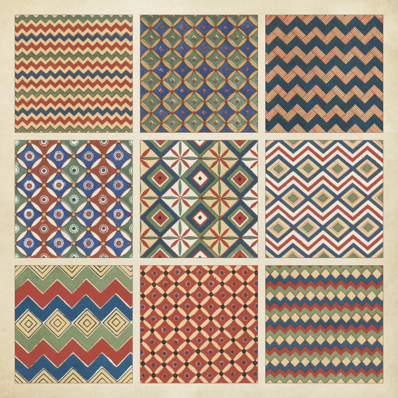 Pattern Patch I - Wrapped Canvas Painting, 30cm H x 30cm W