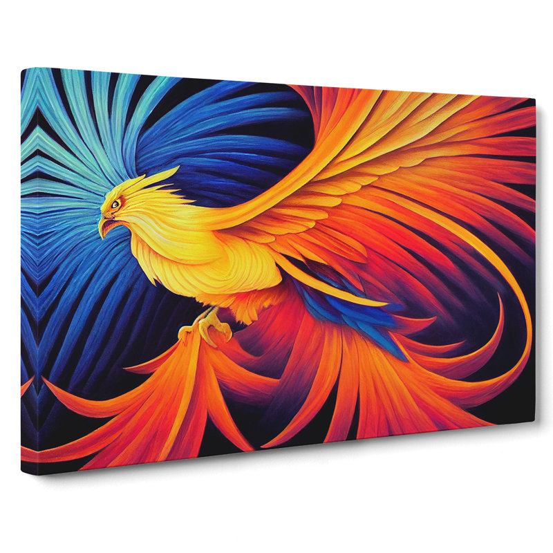 Sublime Phoenix Bird Abstract - Wrapped Canvas