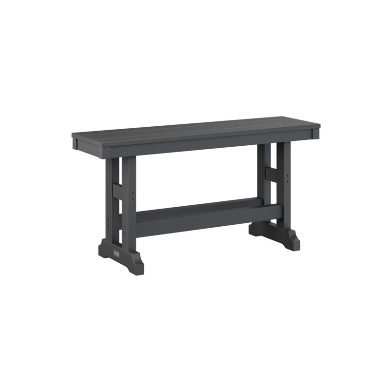 Garden Classic Outdoor Dining Bench, 23" H x 44" W x 12.5" D, Black