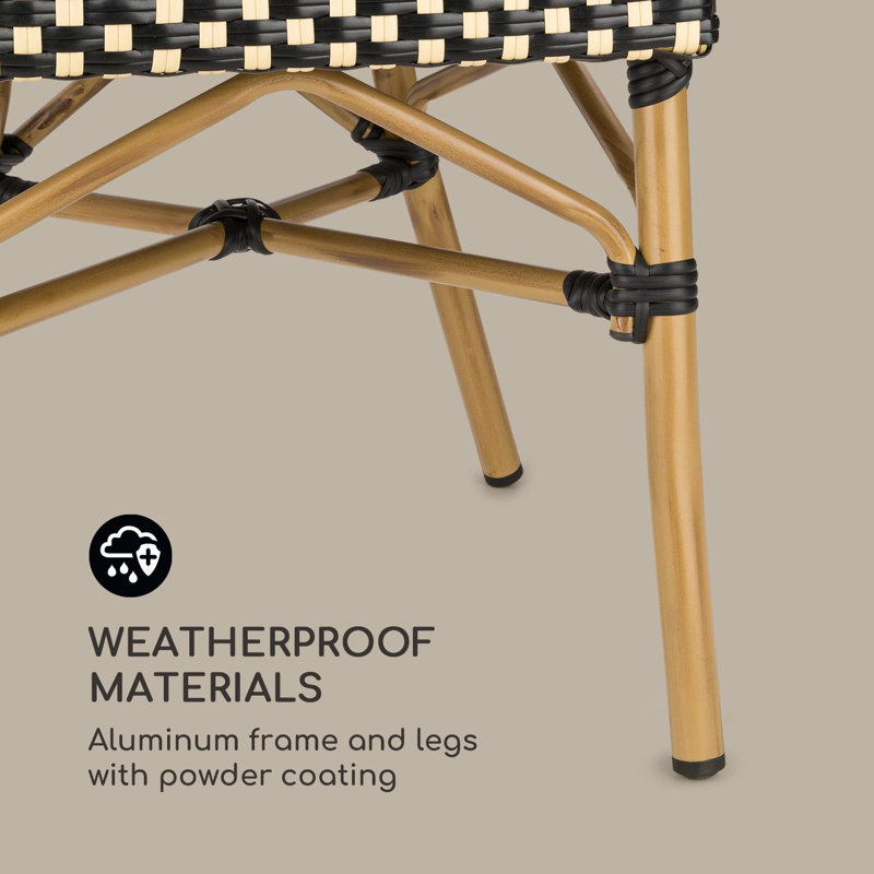 Stacking Patio Dining Side Chair, Cream