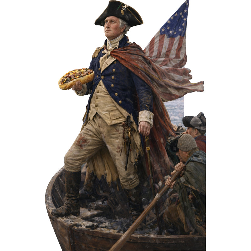 H25951 Washington Crossing Delaware avec découpe debout en carton Cheesesteak