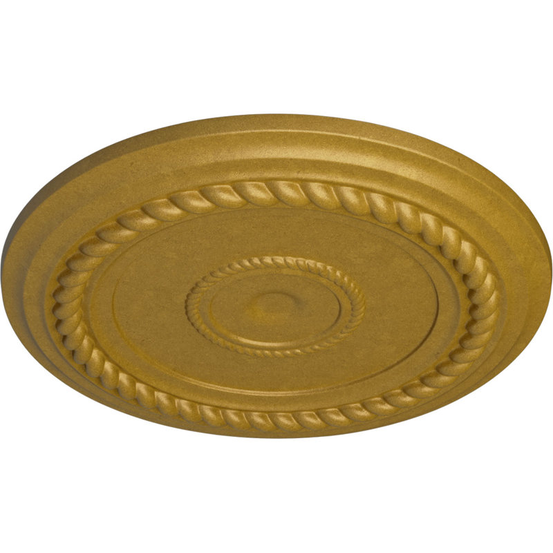 Médaillon de plafond H 19,625 po x l 19,625 po Alexandria, Or du Pharaon