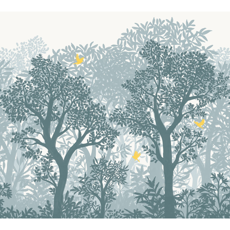 Forest Flight Wall Mural, Blue