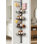 Serviteur de douche à barre de tension avec porte-serviettes et crochets, organisateur de douche de plancher à plafond réglable de 25 à 114 pouces, tablettes de coin à 4 niveaux pour le rangement et la suspension, noir mat