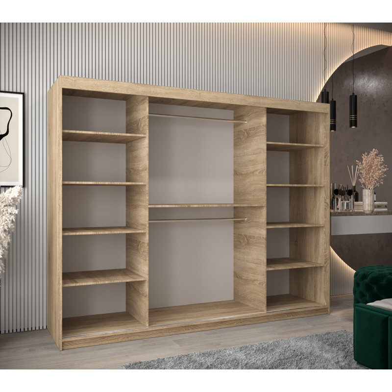 Attif 3 Door Manufactured Wood Wardrobe, Sonoma Oak