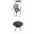 5-Piece Set Of Cast Aluminum Patio Furniture With Black Frame And Off-White Seat Cushions-127519568