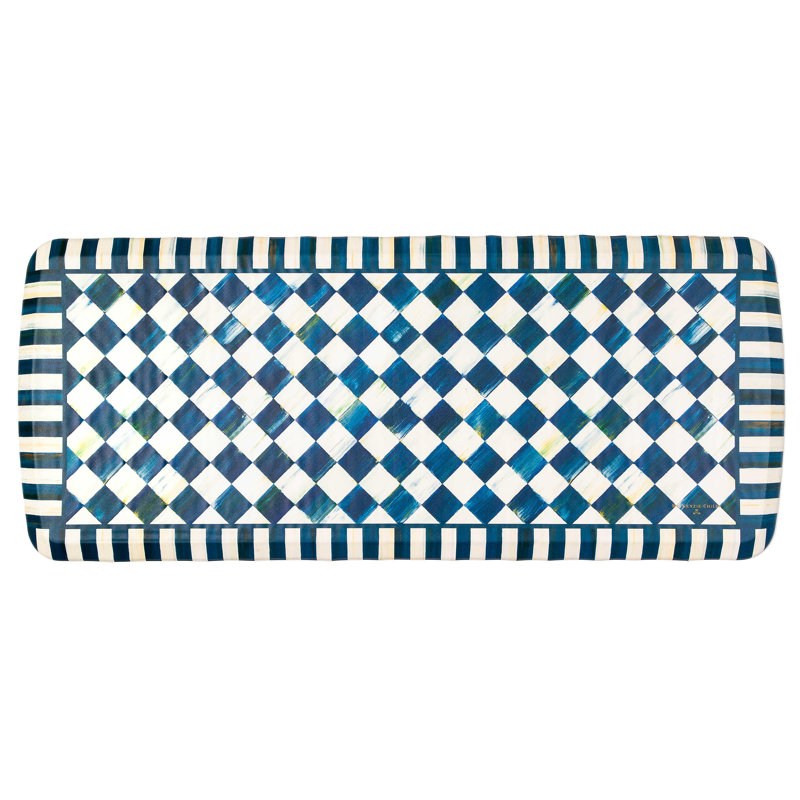 Courtly Check® GelPro Comfort Mat, Black/White, 20" W x 48" L