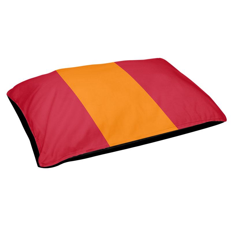Coussin Houston, Petit (l 28 po x P 18 po x H 6 po), Rouge/orange