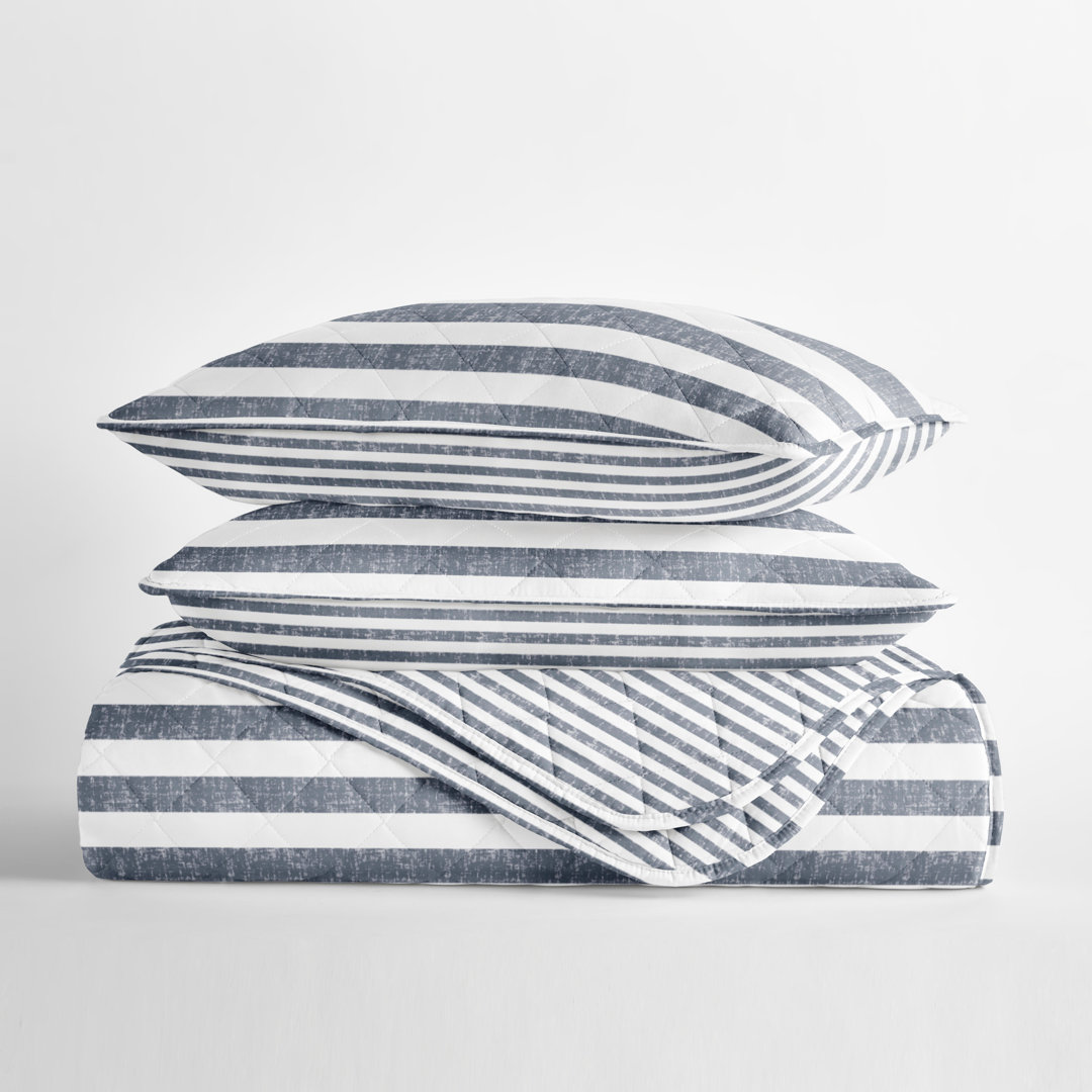Quilt Set- Lightweight - All Season Coastal Stripe Bedding Becky Cameron 