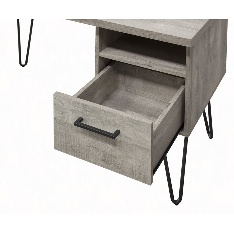 Bureau compact avec tablette de rangement et tiroir, surface facile à nettoyer, solution de bureau à domicile peu encombrante