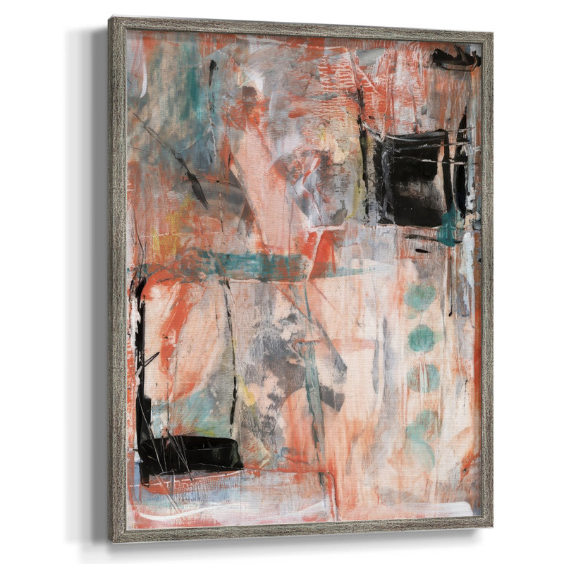 «Tangerine & Teal II», reproduction encadrée - bois massif, H 11 po x l 9 po
